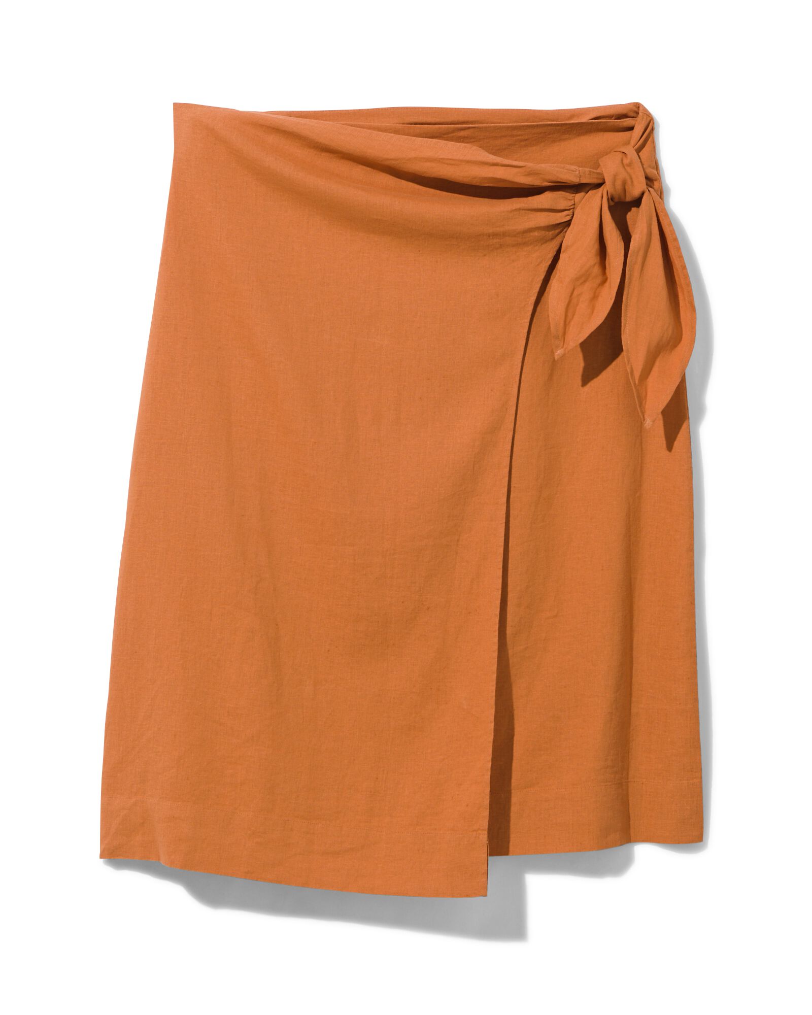 dames overslagrok Raiza met linnen bruin - 1000031343 - HEMA