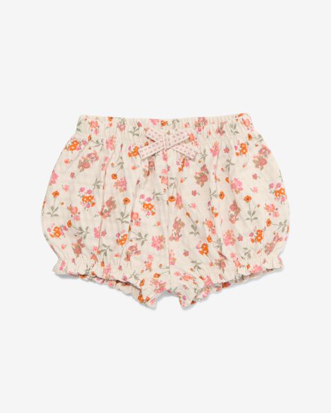 baby shorts ajour bloemen ecru ecru - 1000030980 - HEMA