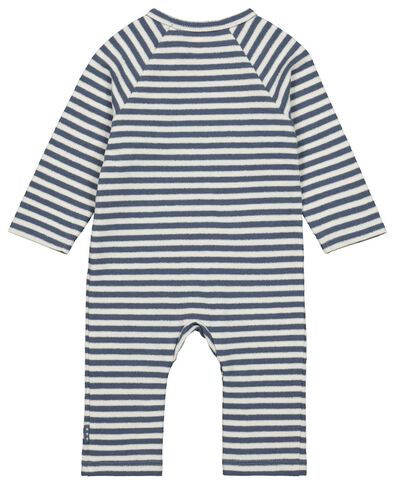 newborn jumpsuit streep badstof katoen donkerblauw - 1000022131 - HEMA