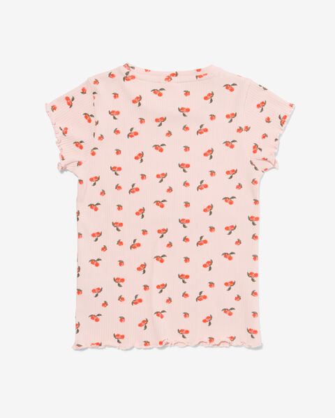 kinder t-shirt met ribbels roze 134/140 - 30892677 - HEMA