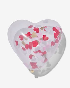 Reizende handelaar Vochtigheid Woud confettiballonnen hart 30 cm - 6 stuks - HEMA