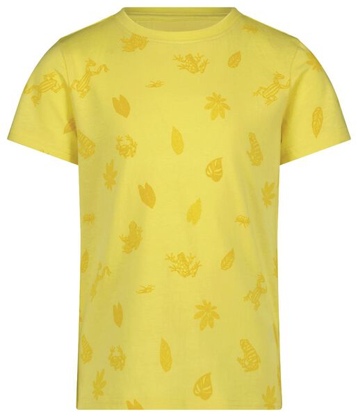 kinder t-shirt kikkers geel - 1000027587 - HEMA