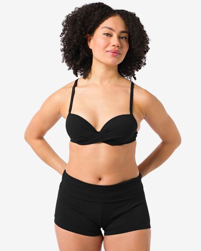 damesbikinishort met omslag zwart zwart - 22351580BLACK - HEMA