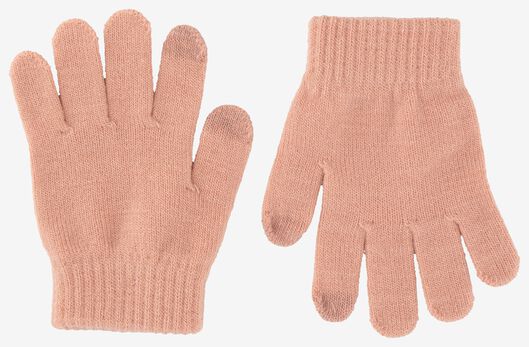 klep Steken afgewerkt kinder handschoenen met touchscreen gebreid - 2 paar roze - HEMA