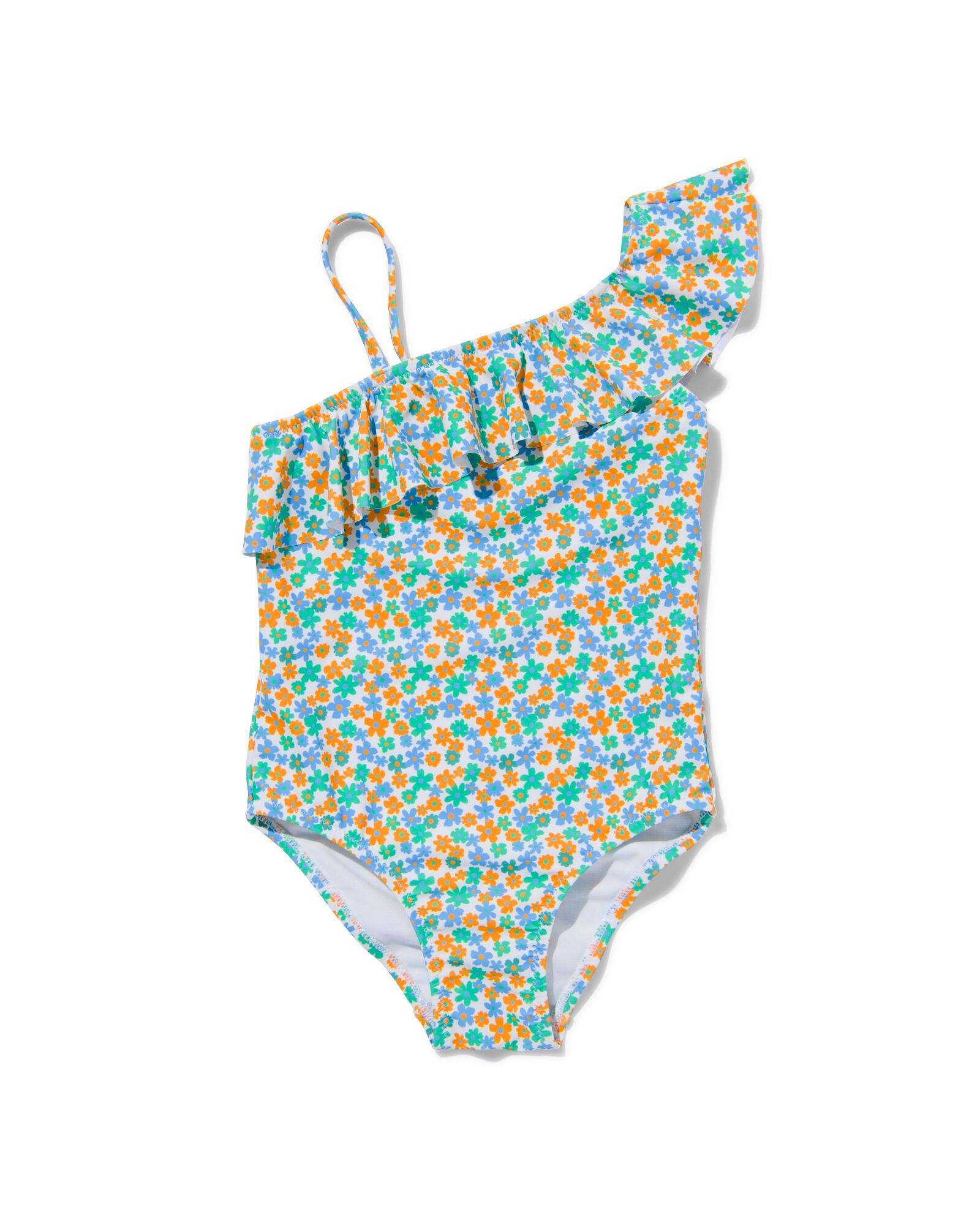 kinder badpak asymmetrisch groen groen - 1000030482 - HEMA