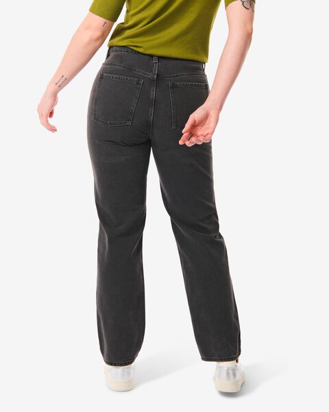 dames jeans straight fit donkergrijs - 1000030533 - HEMA