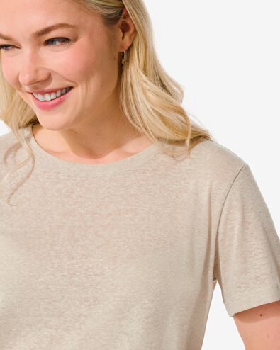 dames t-shirt Annie met linnen - 36226762 - HEMA