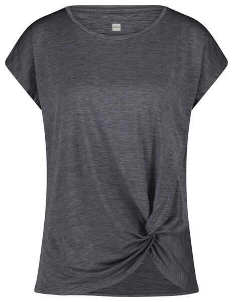 dames sport t-shirt mesh grijsmelange - 1000025969 - HEMA