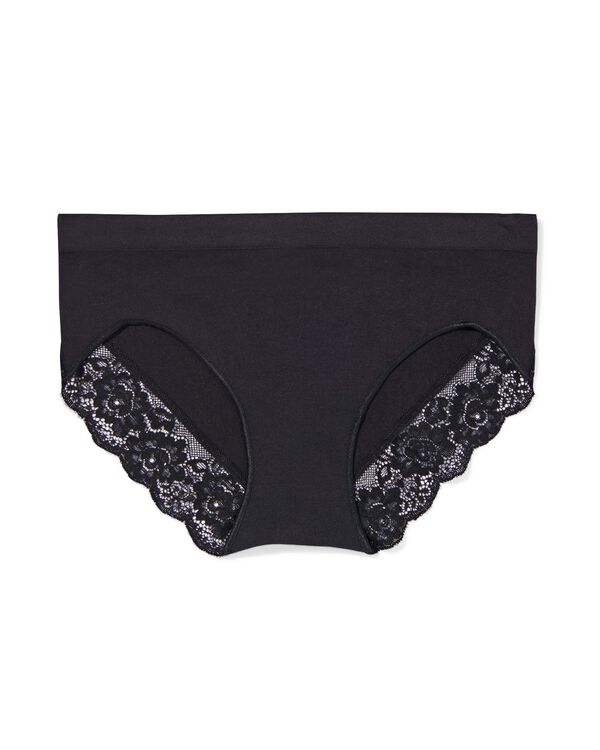 dameshipster naadloos micro met kant zwart zwart - 19620986BLACK - HEMA
