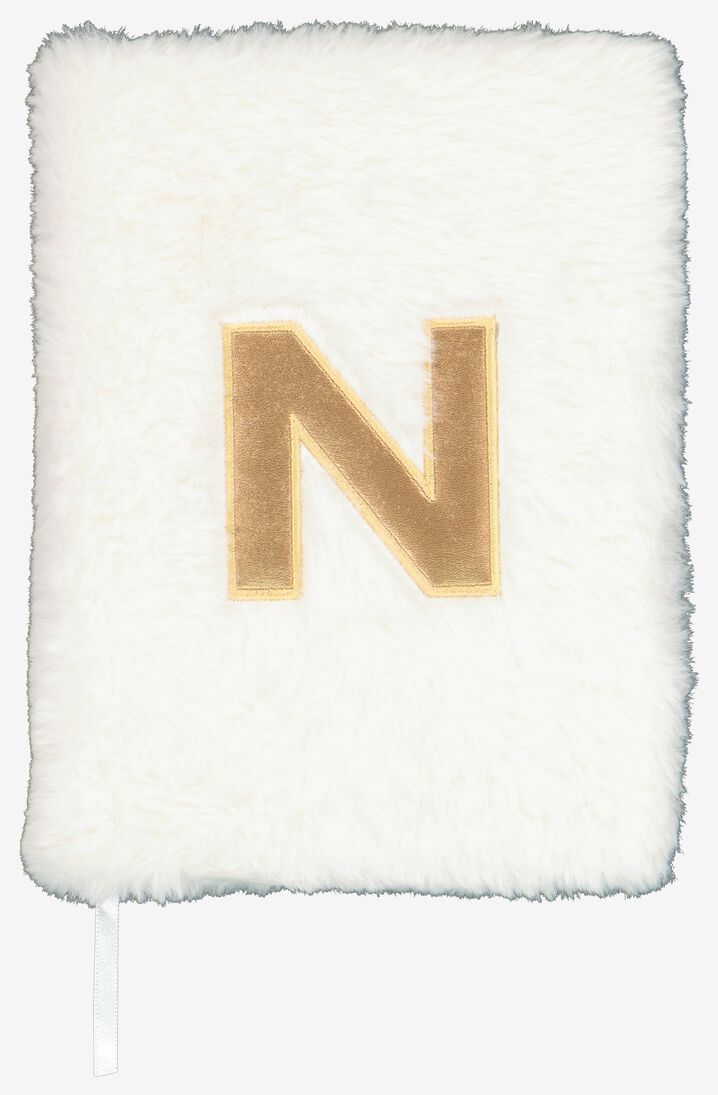 notitieboek A5 fluffy letter N - 61120141 - HEMA