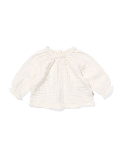 newborn baby shirt mousseline gebroken wit gebroken wit - 33496010OFFWHITE - HEMA