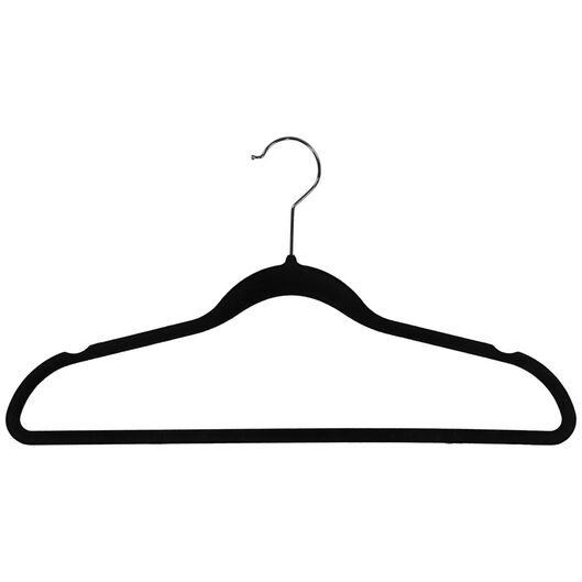 Nominaal Rot Manhattan kledinghangers velours zwart - 6 stuks - HEMA