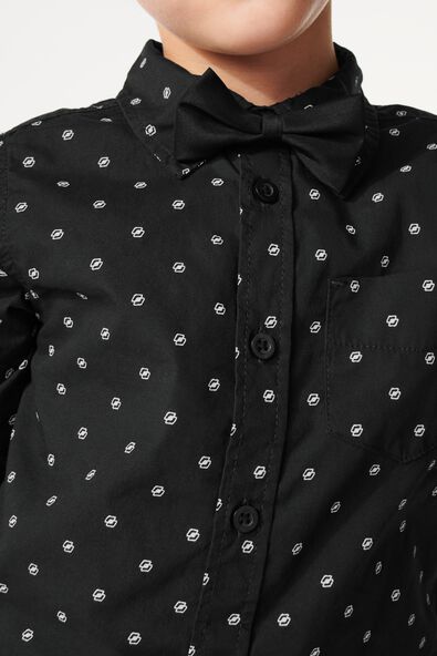 kinder overhemd met vlinderdas zwart - 1000029583 - HEMA