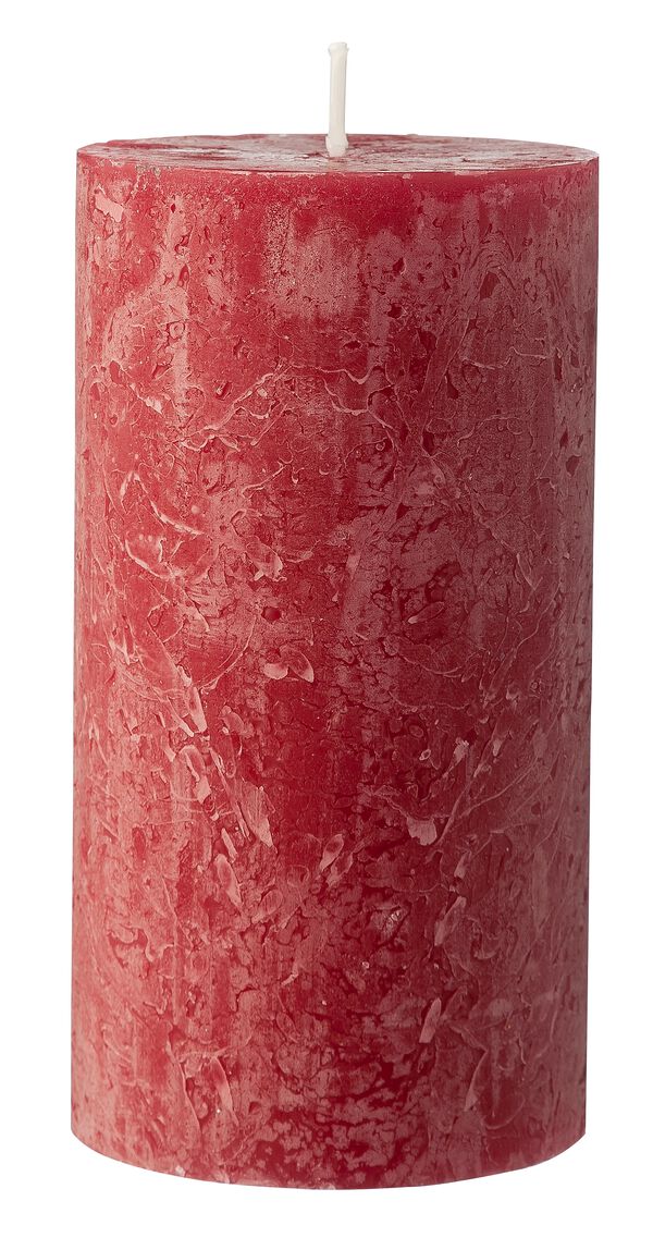 rustieke kaars - 13 x 7 cm - donker rood donkerrood 7 x 13 - 13503262 - HEMA
