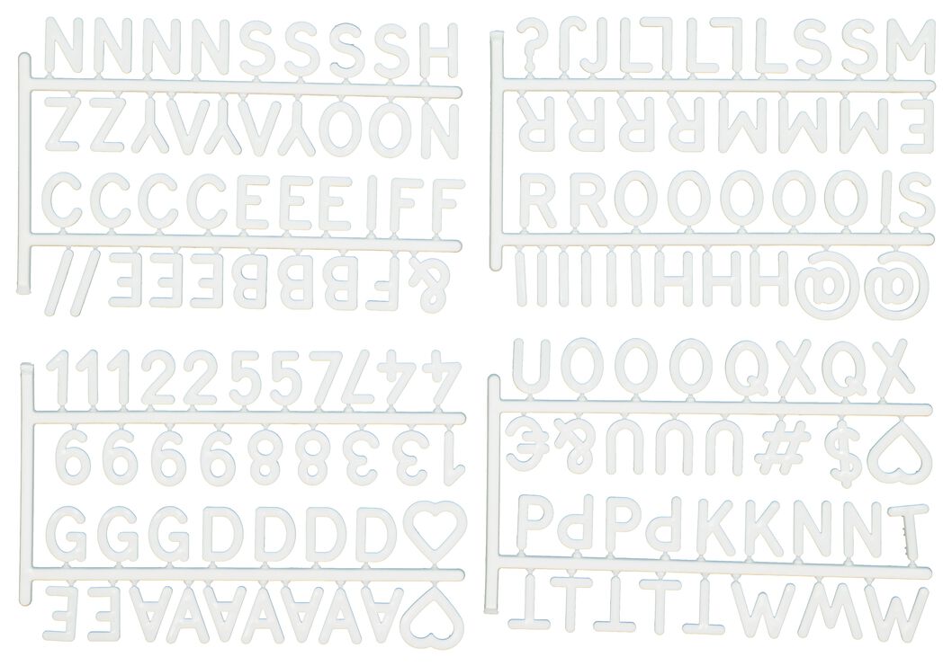 Deens schroef suiker letters voor letterbord krat wit - HEMA