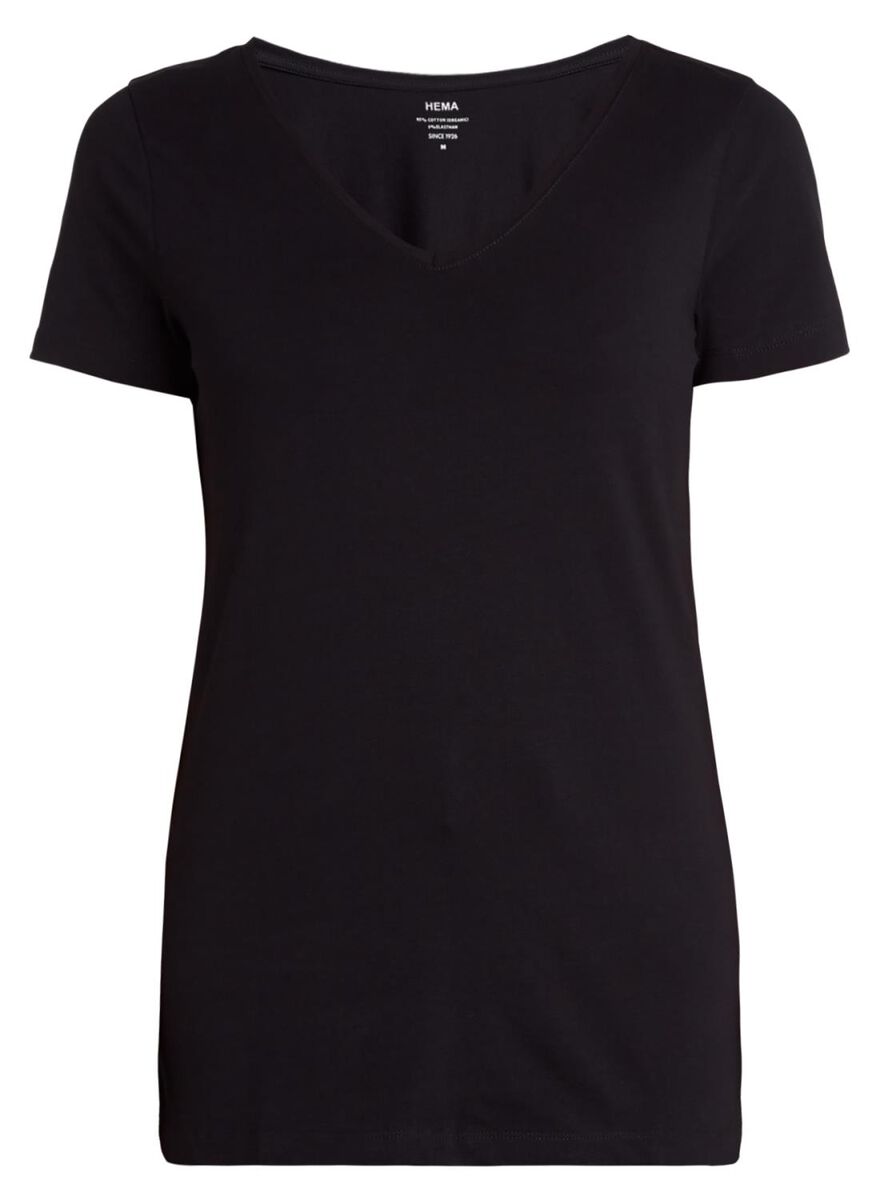 dames t-shirt zwart L - 36301759 - HEMA
