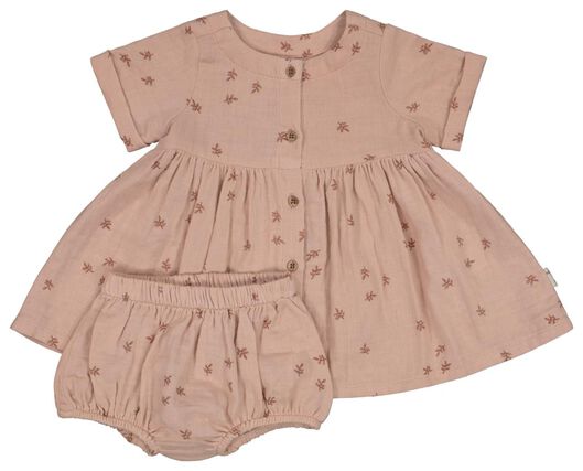 leerling schotel Fonkeling babyset jurk en broekje roze - HEMA