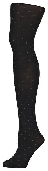 panty fashion glitter stip 60denier zwart 44/46 - 4070363 - HEMA