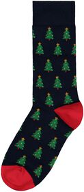 heren kerst sokken kerstboom blauw blauw - 1000029374 - HEMA