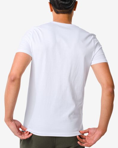 heren t-shirt regular fit o-hals - 2 stuks wit S - 34277023 - HEMA
