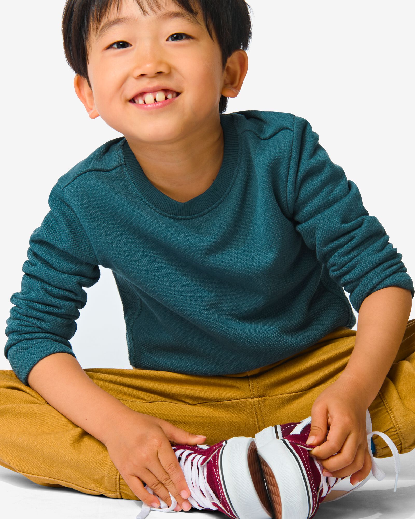 kinder sweater structuur blauw - 1000032474 - HEMA
