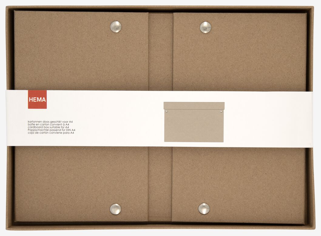kartonnen doos geschikt voor A4 kraft - 39822193 - HEMA