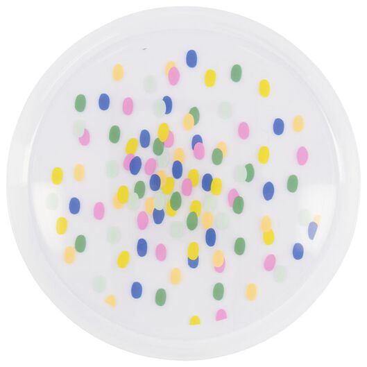 plastic borden herbruikbaar - Ø22.5 cm - confetti - 4 stuks - 14200496 - HEMA