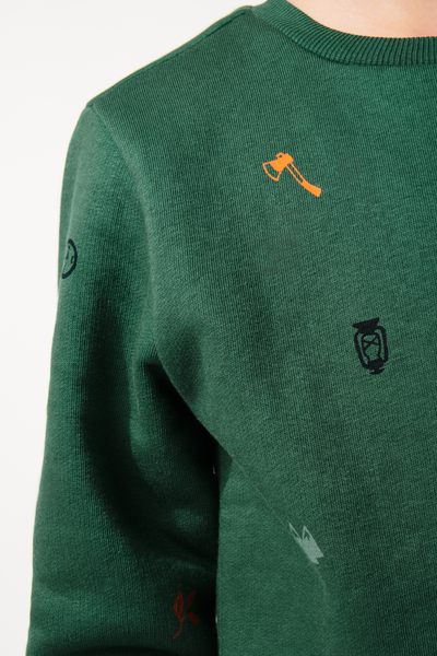 kinder sweater bos groen - 1000029533 - HEMA
