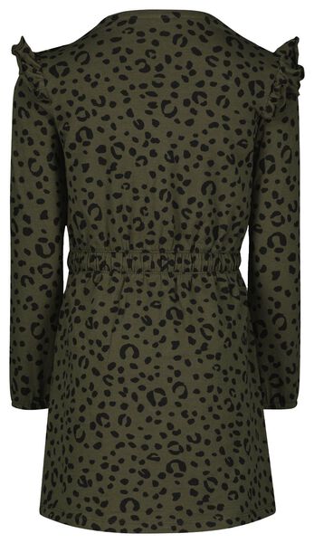 kinder jurk ruffle luipaard legergroen - 1000025438 - HEMA
