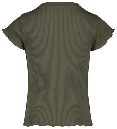 kinder t-shirt rib legergroen - 1000018971 - HEMA