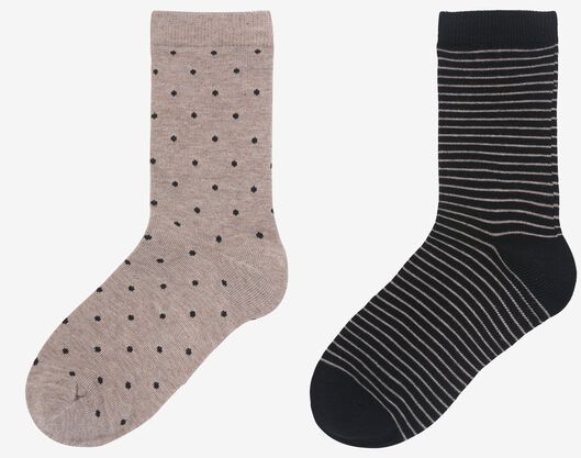 dames sokken met bamboe naadloos - 2 paar beige 35/38 - 4250511 - HEMA