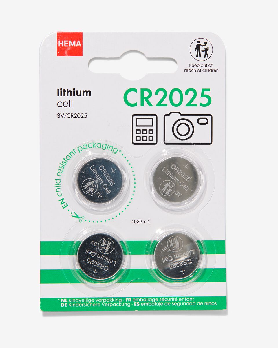 Zin Dislocatie bundel CR2025 lithium batterijen - 4 stuks - HEMA