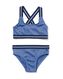 kinder bikini met ribbels blauw - 1000030514 - HEMA