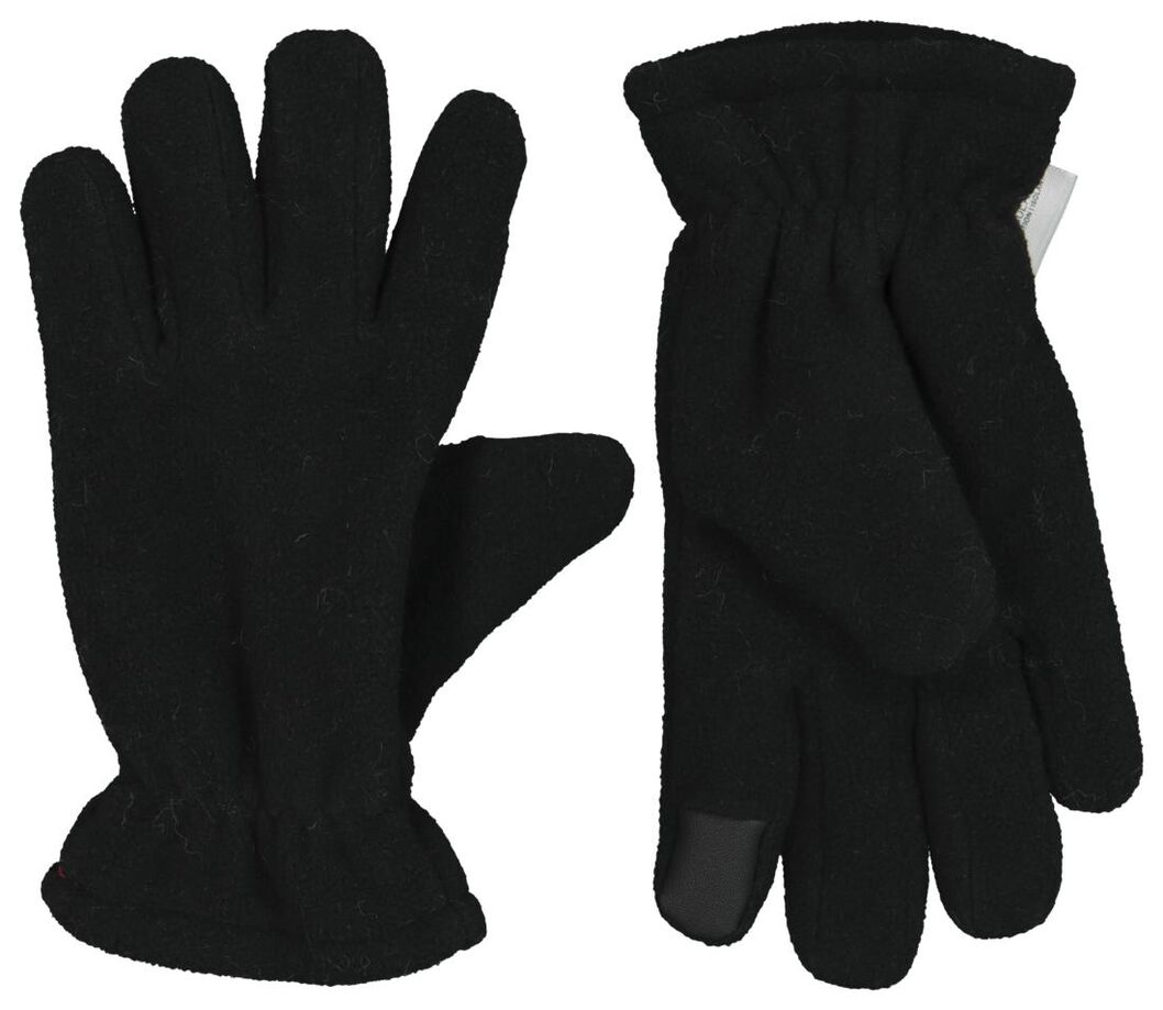 kinderhandschoenen met touchscreen zwart 158/164 - 16720235 - HEMA