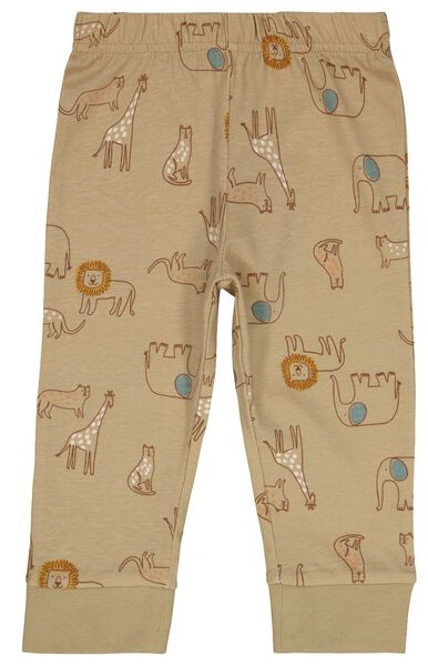 baby pyjama katoen safari bruin bruin - 1000028707 - HEMA