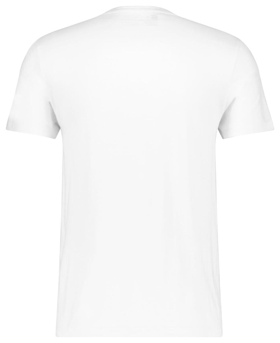 heren t-shirt regular fit o-hals - 2 stuks wit L - 34277005 - HEMA