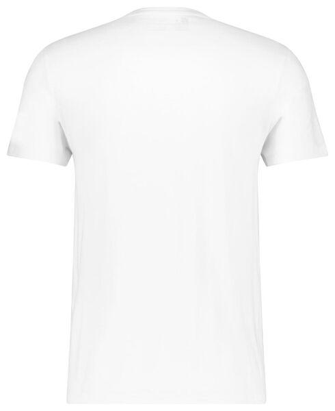 heren t-shirt regular fit o-hals - 2 stuks wit XL - 34277006 - HEMA