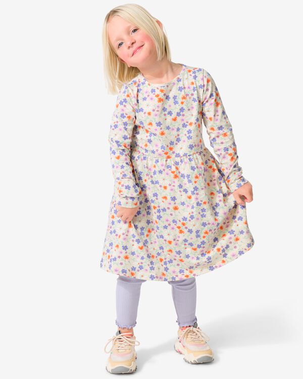 kinderjurk bloemen gebroken wit gebroken wit - 30817000OFFWHITE - HEMA