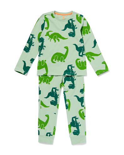 kinderpyjama stretch katoen dino groen groen - 23070640GREEN - HEMA kinderpyjama stretch katoen dino groen groen - 23070640GREEN - HEMA