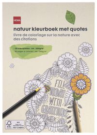 natuur kleurboek met quotes A4 - 60720070 - HEMA