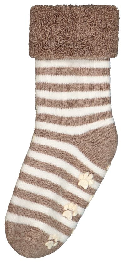 baby sokken met katoen - 2 paar bruin 3-6 m - 4730342 - HEMA