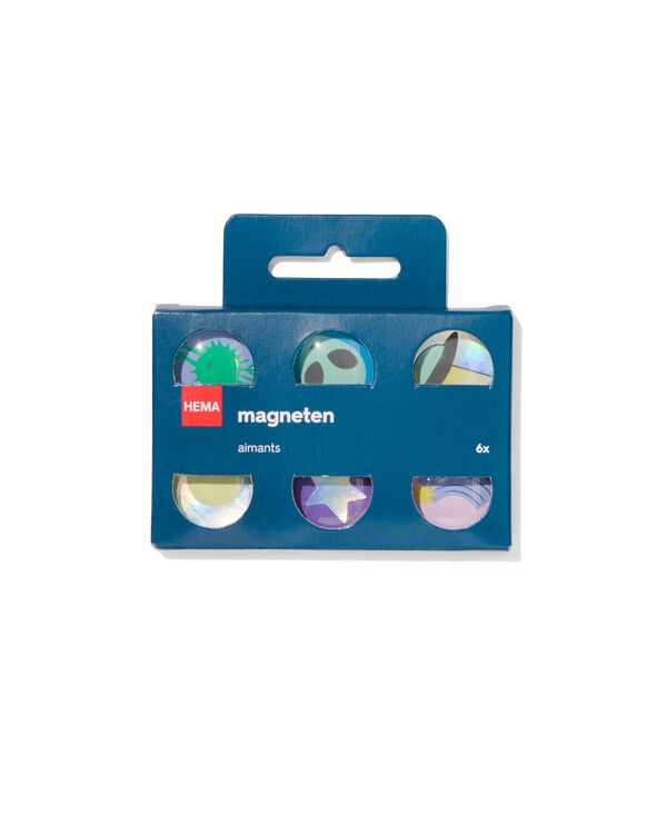 magneten glas space Ø3cm - 6 stuks - 14470121 - HEMA