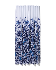 douchegordijn 180x200cm gerecycled polyester blauwe bloemen - 80330009 - HEMA