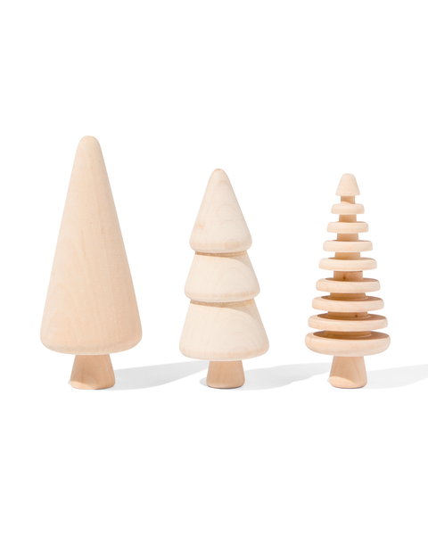 kerstbomen hout - 3 stuks - 25150109 - HEMA