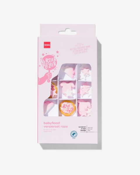 versierplezier eetbare versierset - babyfeest roze - 10280010 - HEMA