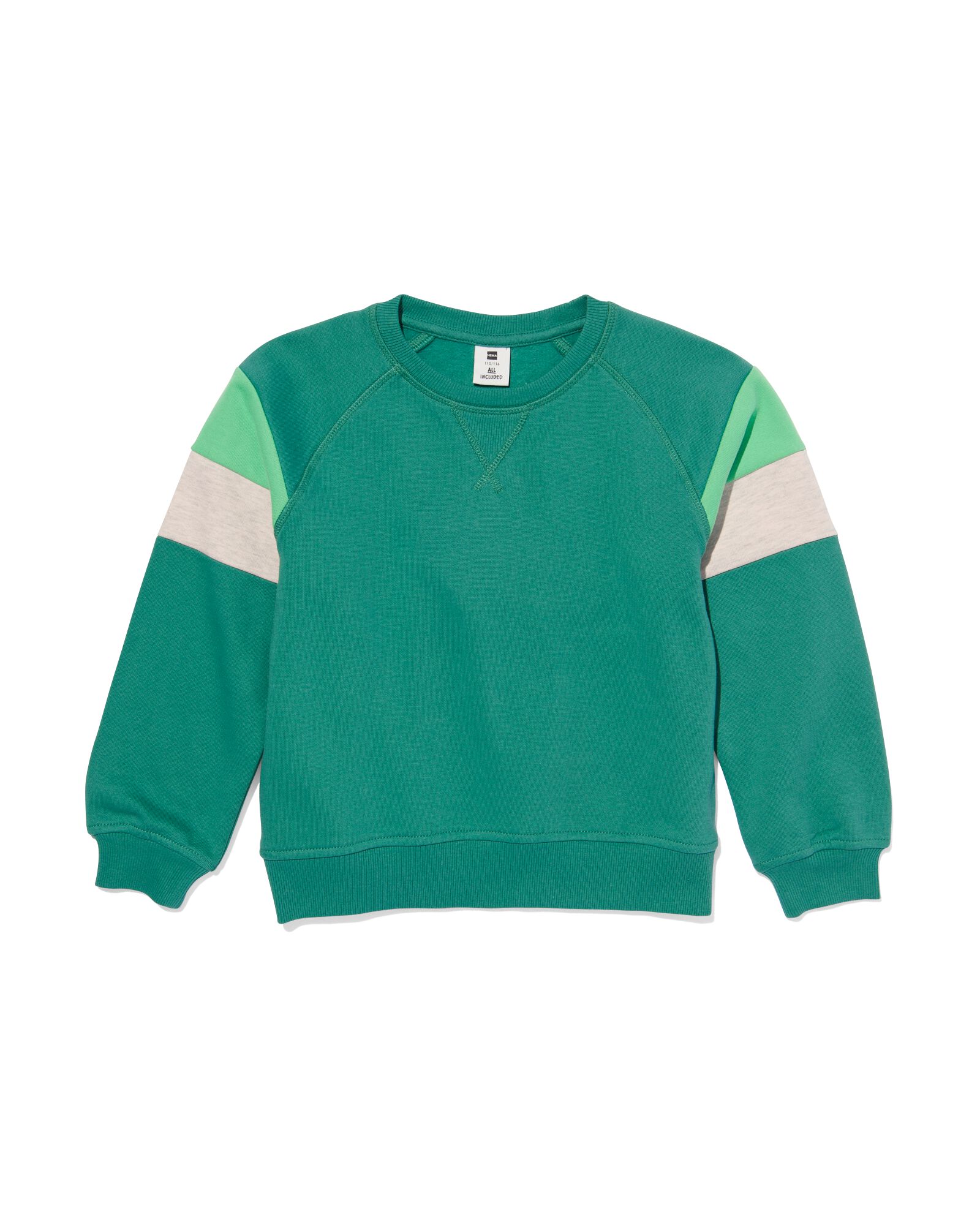 kindersweater met kleurblokken groen groen - 30777503GREEN - HEMA
