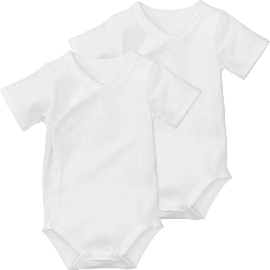 HEMA Overslag Romper Organic Katoen Stretch - 2 Stuks Wit (wit)