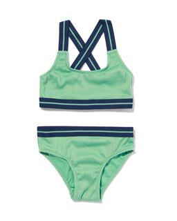 Kinder Bikini Met Ribbels (groen)