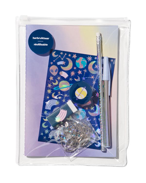 schrijfwaren accessoires in etui 22.4x16.5 - 14870108 - HEMA