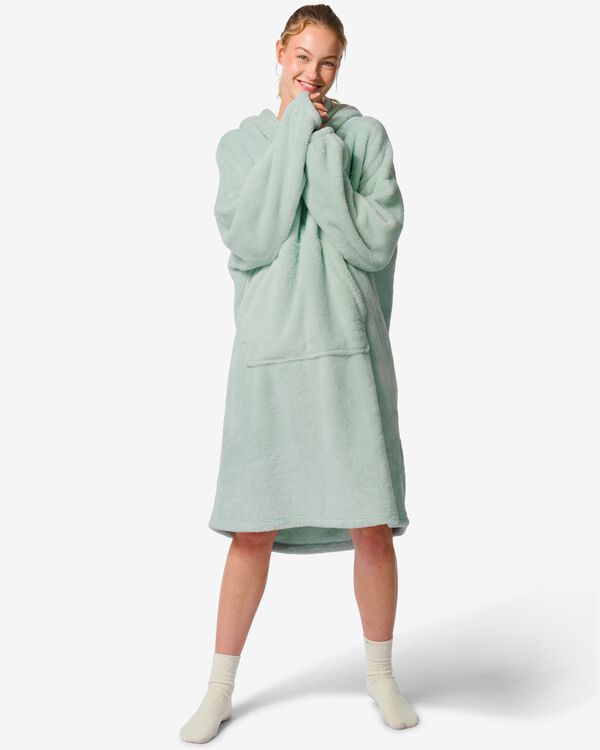 snuggle kleed en hoodie mint 1 maat - 61130261 - HEMA